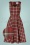 50s Winter Check Swing Dress in Red