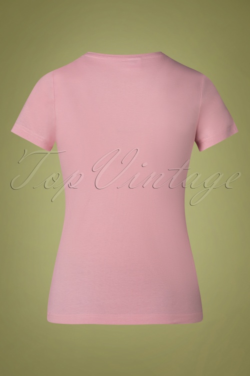 PinRock - 50s Bettie T-Shirt in Pink 2