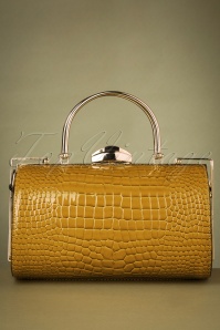 Vixen - 50s Box Clutch Bag in Yellow 5