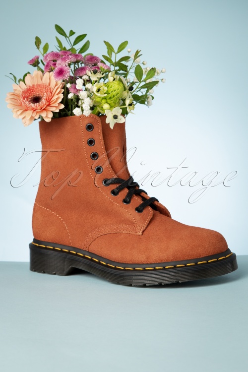Dr. Martens - 1460 Pascal Suede Ankle Boots in Rust Tan