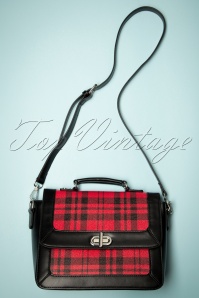 Banned Retro - 50s Lady Prim Handbag in Black and Red 2