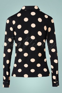 Tante Betsy - 60s Mirabelle Big Dot Shirt in Black 2