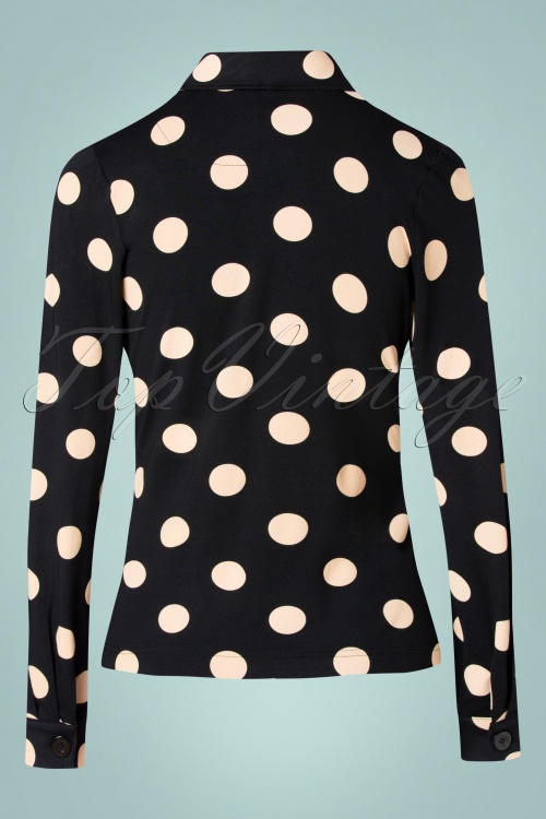 Tante Betsy - 60s Mirabelle Big Dot Shirt in Black 2