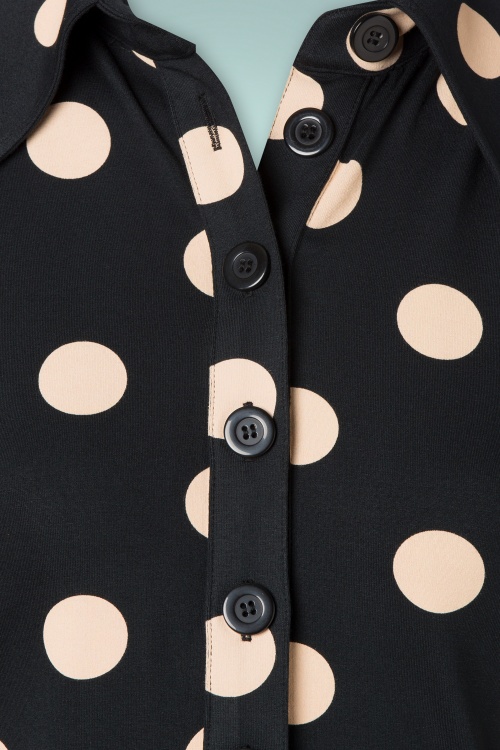 Tante Betsy - 60s Mirabelle Big Dot Shirt in Black 3