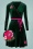 Swirley Velvet Dress Années 60 en Vert