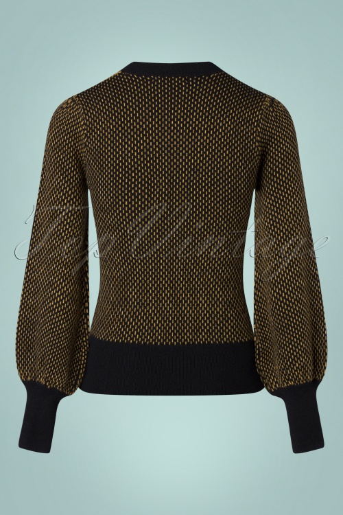 King Louie - 60s Jada Winter Wonderland Sweater in Black and Mustard 3