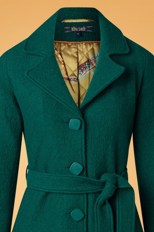 King Louie - Peyton Kennedy Coat Années 70 en Vert Libellule 4