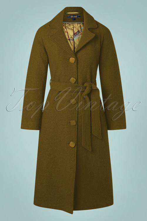 King Louie - 70s Peyton Kennedy Coat in Amber Green 2