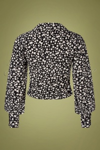 Miss Candyfloss - 50s Gabriella Lou Ladylike Blouse in Black and Cream 2