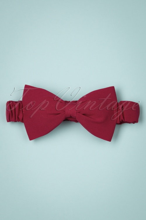 Banned Retro - Dionne Bow hoofdband in Burgundy 2