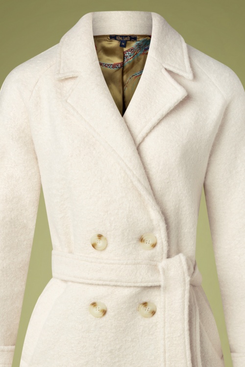 King Louie - 60s Maura Chop Sui Coat in Winter White 4