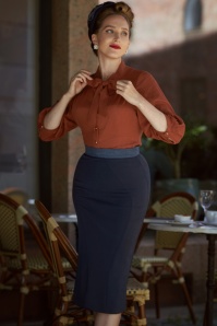 Miss Candyfloss - 40s Sienna Lee Pencil Skirt in Navy