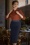 Sienna Lee Pencil Skirt Années 40 en Bleu Marine