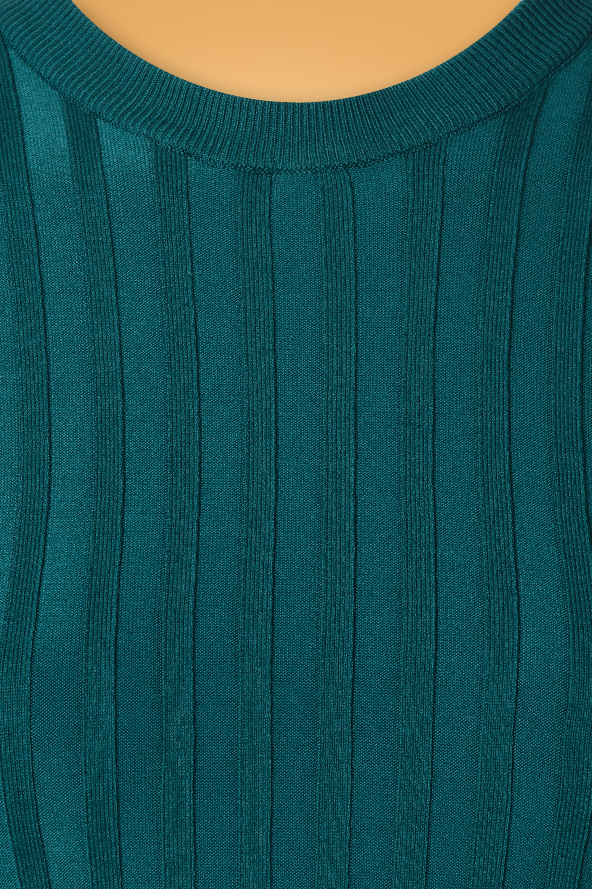 Surkana - Riana Ribbed Trui in Petrol Blauw 4