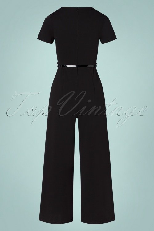 Vintage Chic for Topvintage - Resie jumpsuit in zwart en wit 4