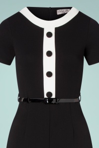 Vintage Chic for Topvintage - Resie jumpsuit in zwart en wit 2