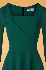 Vintage Chic for Topvintage - Riyana 3/4 Sleeve Swing Dress Années 50 en Vert Sapin 3