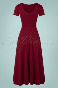 Vintage Chic for Topvintage - Mandy Short Sleeve Maxi Dress Années 50 en Bordeaux 2
