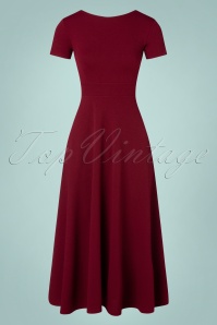 Vintage Chic for Topvintage - Mandy Short Sleeve Maxi Dress Années 50 en Bordeaux