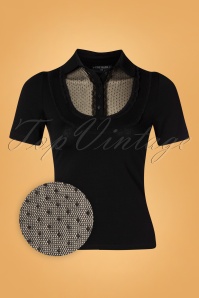 Vive Maria - Amelie's Evening Shirt Années 60 en Noir