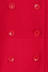 Collectif Clothing - Heather Hooded Swing Coat Années 50 en Rouge 4