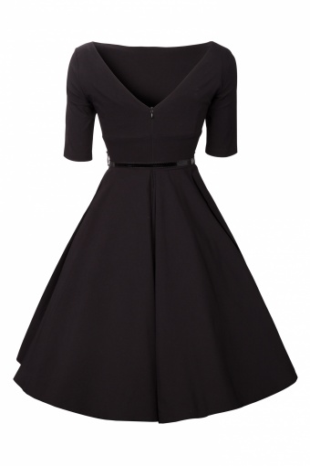 Black Hepburn Full Circle 50s retro shift dress