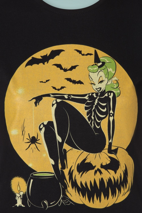 PinRock - 50s Hallowitch T-Shirt in Black 2