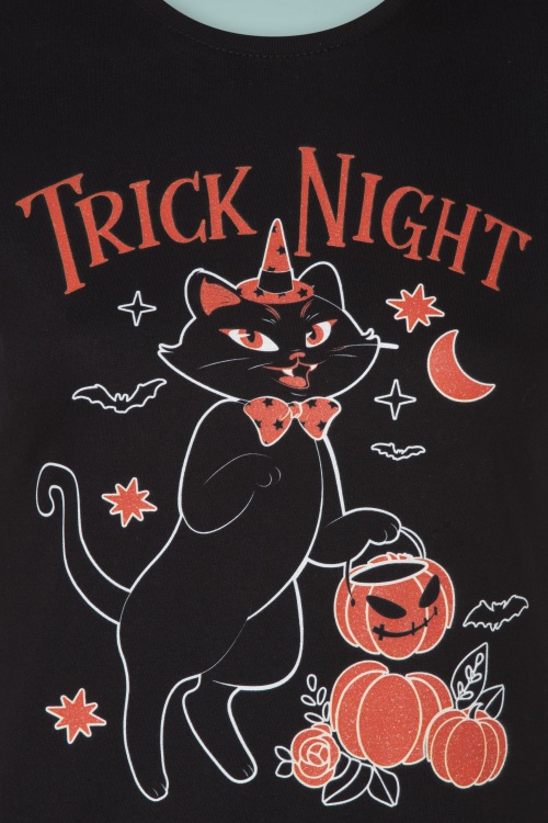 PinRock - 50s Trick Night T-Shirt in Black 2