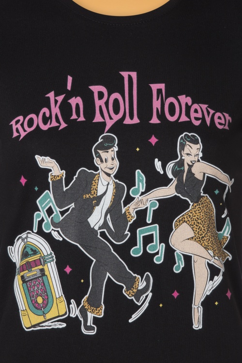 PinRock - Rock Dancers T-Shirt Années 50 en Noir 2