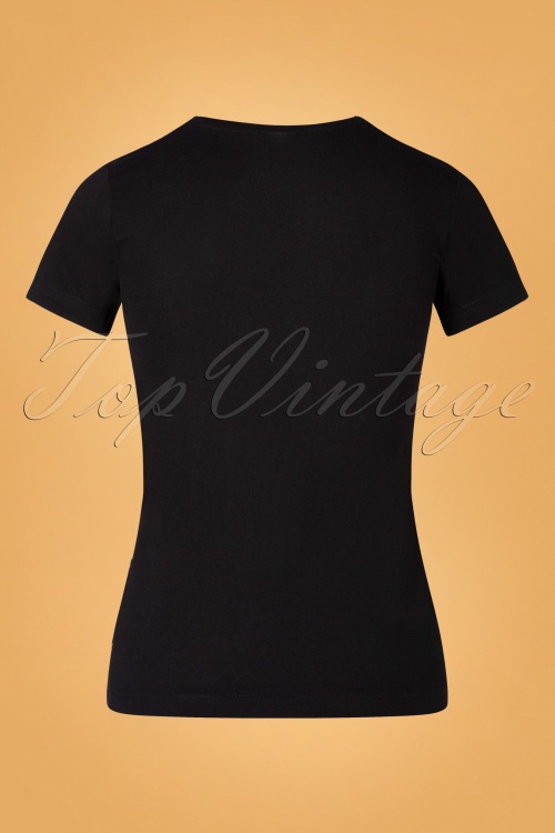 PinRock - Blue Velvet Catrina T-shirt in zwart 3