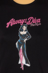 PinRock - Always Diva T-shirt in zwart 2