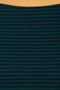 Banned Retro - Merry Xmas Stripe Top Années 50 en Vert et Bleu Marine 5
