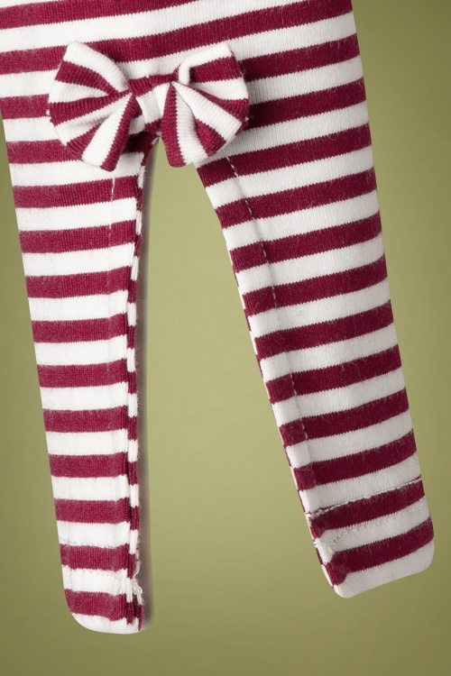 Banned Retro - Merry Xmas Stripe Top in Weiß und Rot 2