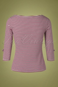Banned Retro - 50s Merry Xmas Stripe Top in White and Red 3
