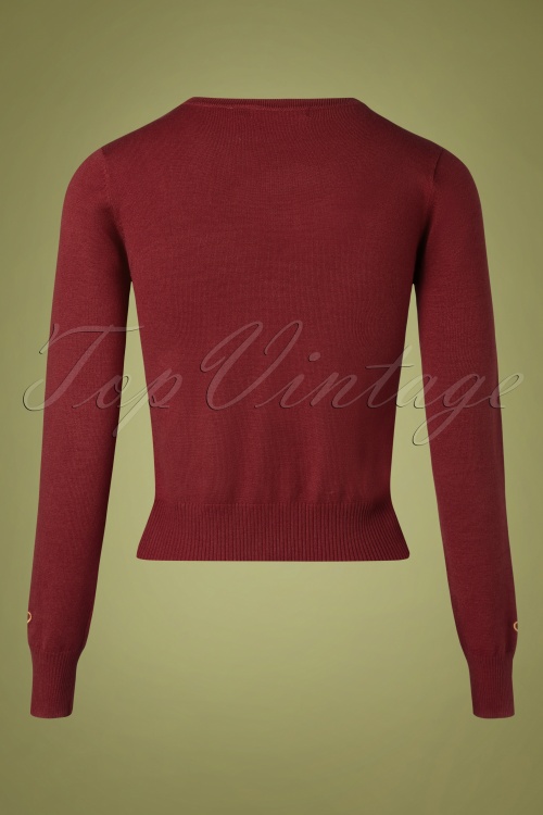 Banned Retro - 50s The Queens Cab Cardigan in Red 3