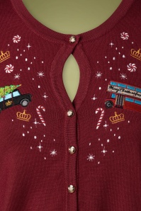 Banned Retro - 50s The Queens Cab Cardigan in Red 2