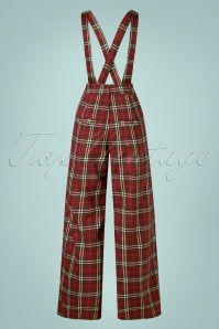Banned Retro - 40s Winter Check Trousers in Red 5