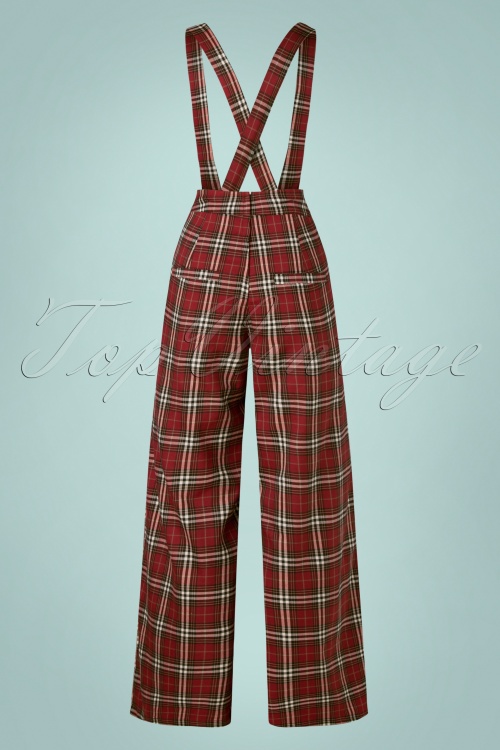 Banned Retro - Winter check broek in rood 5