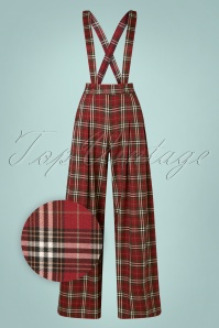 Banned Retro - 40s Winter Check Trousers in Red