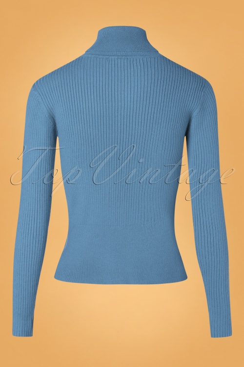 Wild Pony - 70s Janis Turtleneck Jumper in Cloudy Blue 2