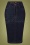 Queen Kerosin 50s Workwear Five Pocket Pencil Skirt in Dark Blue