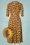 Fay Floral A-Line Dress Années 70 en Bronze