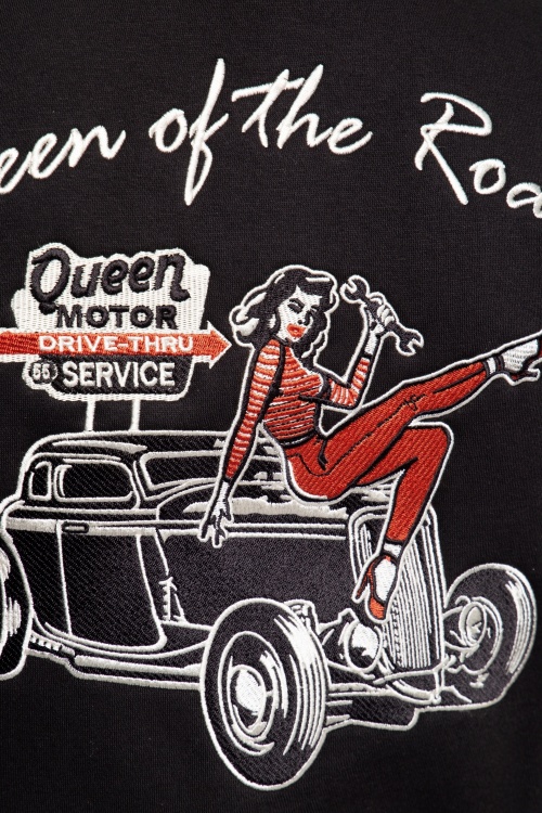Queen Kerosin - Queen Of The Road College Sweatjacke in Schwarz und Rot 4