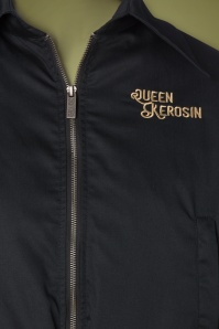 Queen Kerosin - Gasoline Racers 55 Padded Gabardine Jacket Années 50 en Noir 3