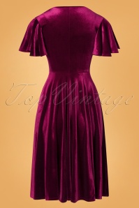 Vintage Chic for Topvintage - Zhara Swing Dress Années 50 en Bordeaux 4