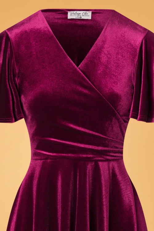 Vintage Chic for Topvintage - Zhara swing jurk in claret 2