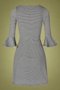 Vintage Chic for Topvintage - Zena Kleid mit Trompetenärmeln in Schwarz und Weiß 2