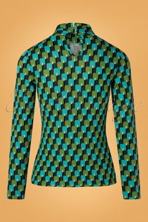 Surkana - 70s Tara Turtleneck Top in Green 2