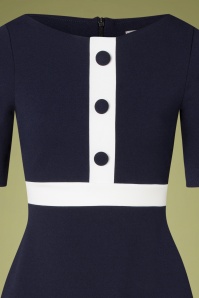 Vintage Chic for Topvintage - Reiley Dress Années 60 en Bleu Marine 2