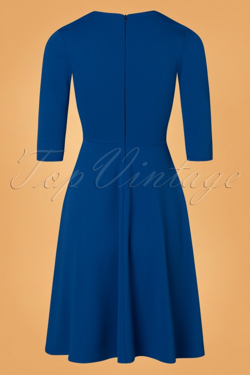 Vintage Chic for Topvintage - Vicky swing jurk in koningsblauw 4